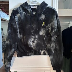 Streetwear Society Navy Blue and Gray Tie-Dye Hoodie